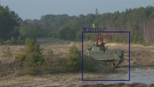 Figure 1: Automatic detection of a Warrior vehicle and crewmember during a trial